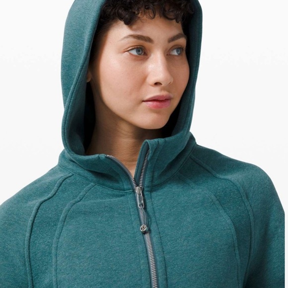 LULULEMON Scuba Oversized 1/2 Zip Hoodie Heathered Desert Teal size M/L - Picture 4 of 11